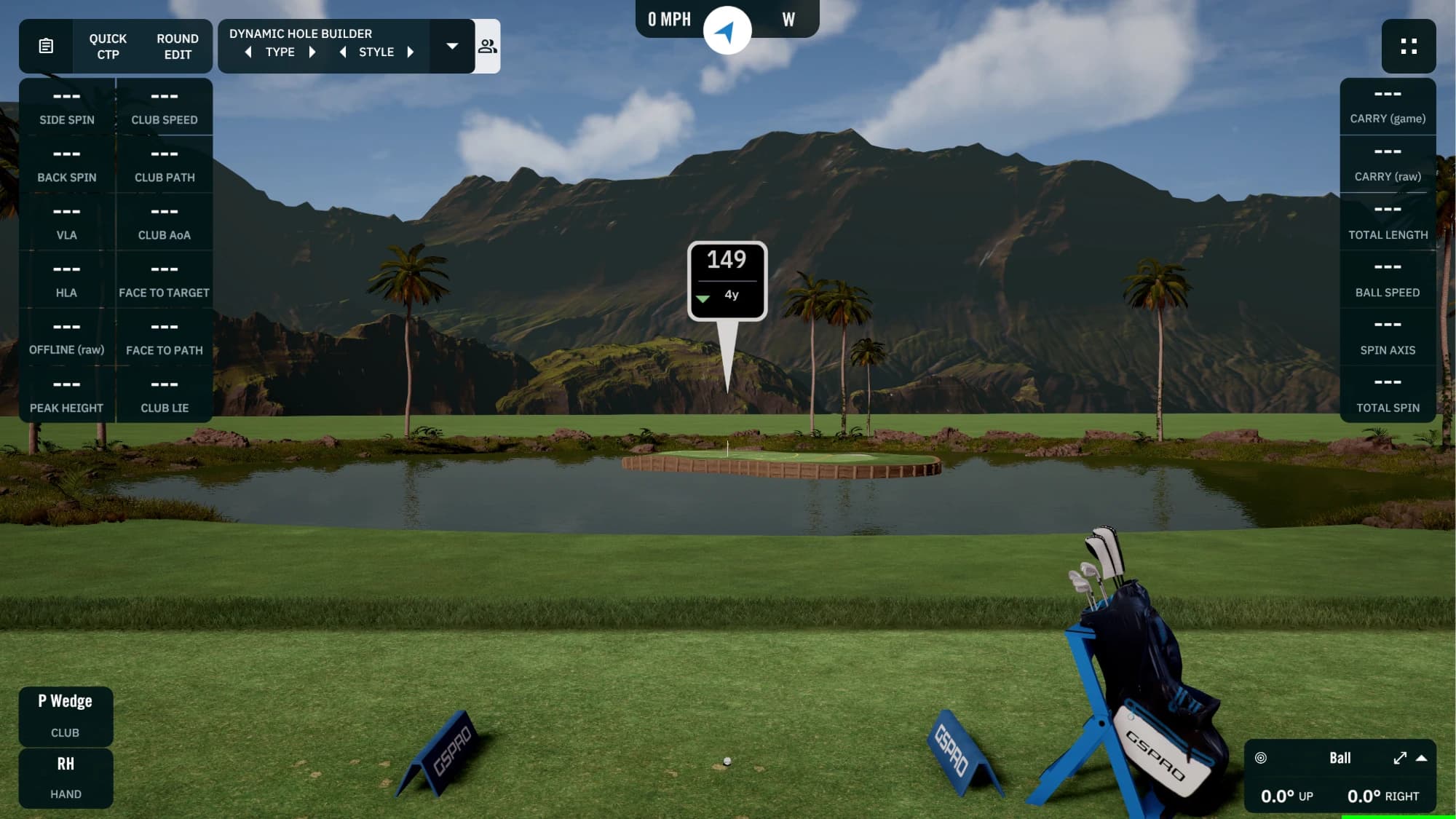 GSPro golf simulator software on a sim bay screen